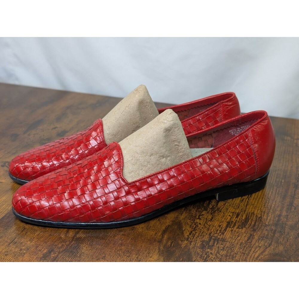 Trotters Liz Women's Leather  10.5 N   Red Woven COMFORT Flat Shoe